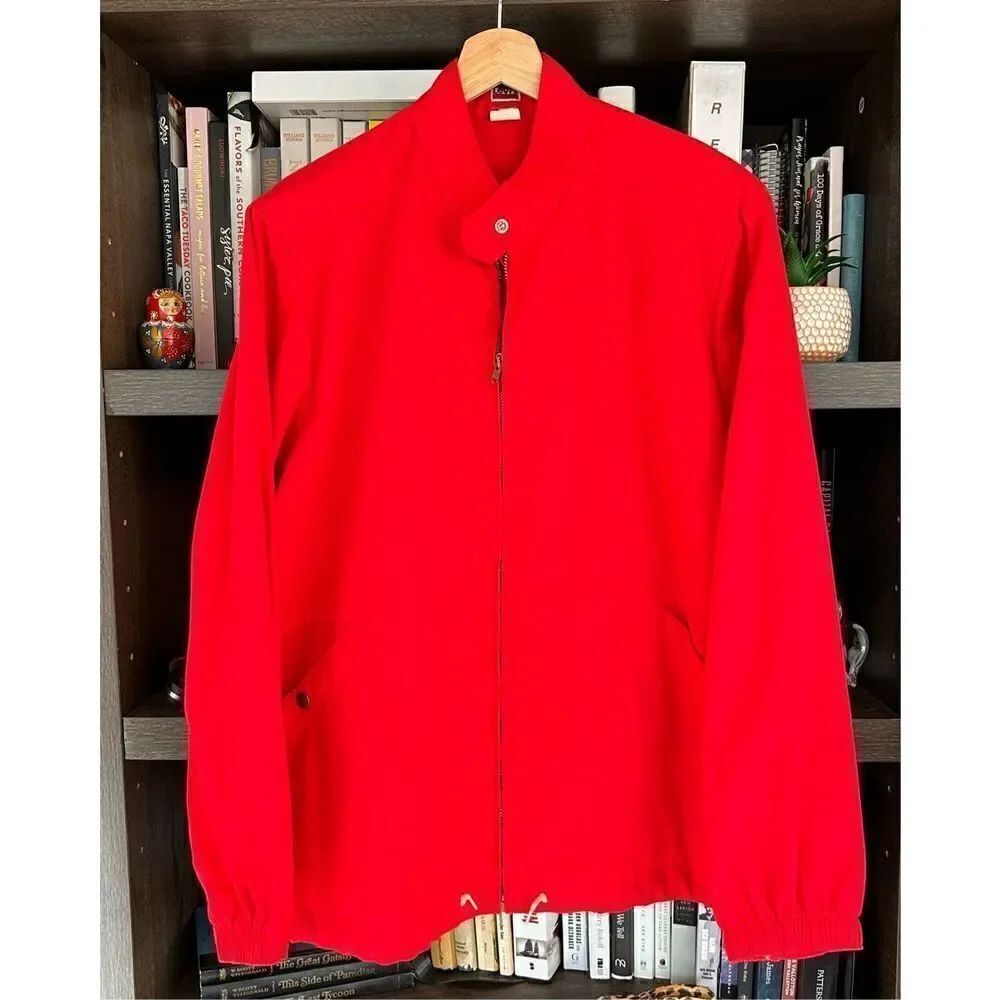 Vintage Levi’s 1980s Red Front Zip Jacket With Shoulder Pads Size Small